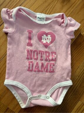 Pro Edge Pink "I ♥ Notre Dame" Irish Baby Girl One-Piece 0-3months